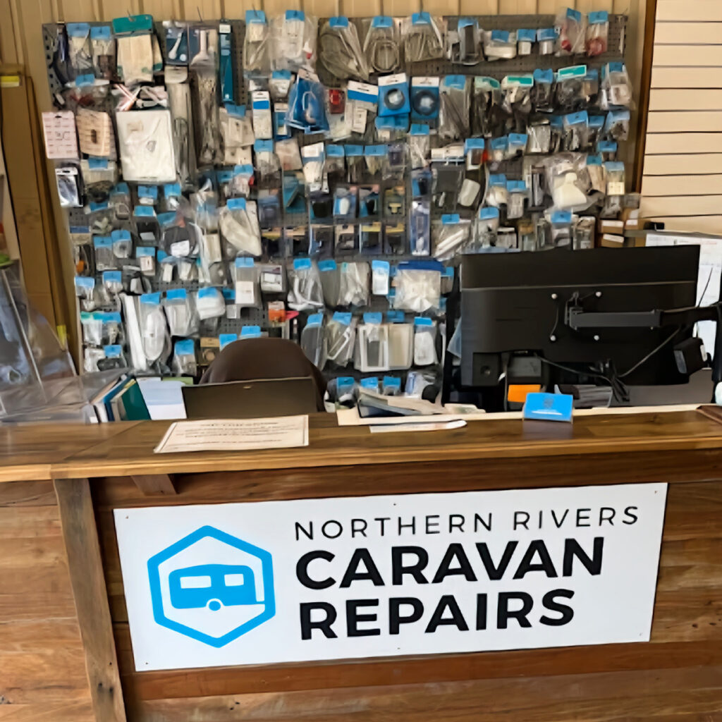 A wide selection of premium RV and caravan parts stocked in our repair shop, ready to be used for expert caravan servicing and repairs